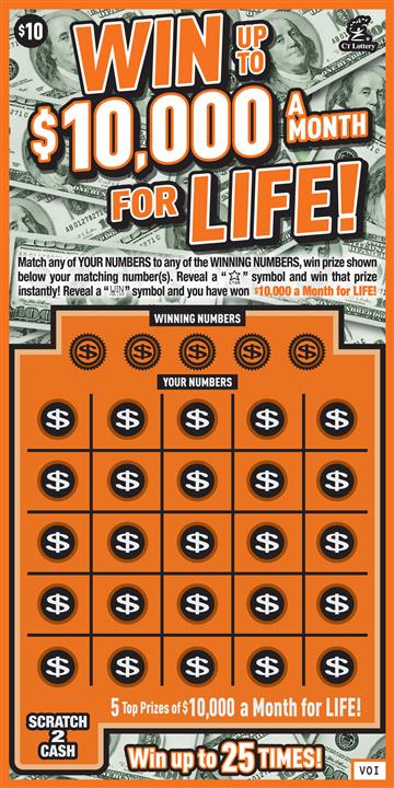 WIN UP TO $10,000 A MONTH FOR LIFE image