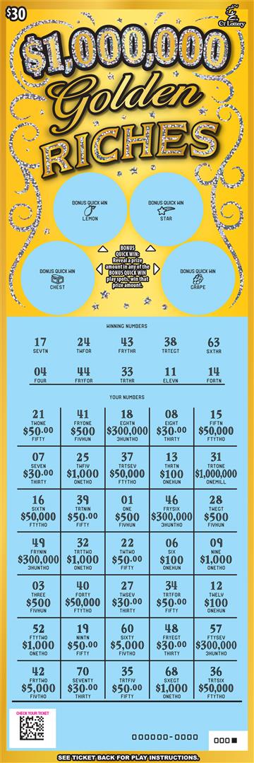 $1,000,000 Golden Riches rollover image